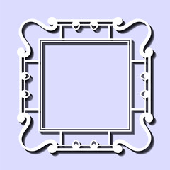 Vintage retro white frame in Art Deco style. Template for design