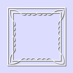 Vintage retro white frame in Art Deco style. Template for design