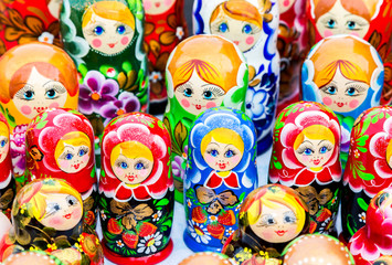 Fototapeta na wymiar Russian traditional wooden doll - matryoshka