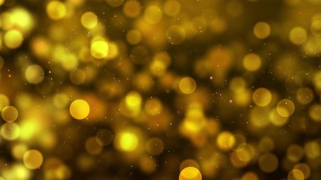 golden Moving Abstract blinking glowing Glittering bokeh Backdrop Particles dust with moving and flicker flickering light Particles seamless loop background for award , event, wedding, celebration