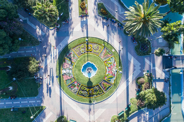 Aerial view of Plaza de Colon in Cochabamba, Bolivia