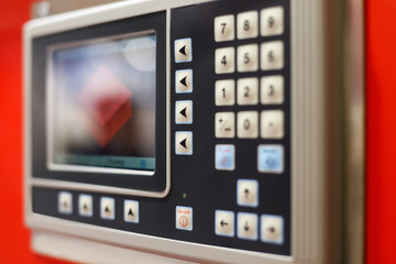 control panel of the computer-aided equipment