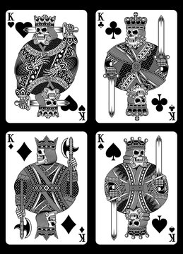 Naklejka Set of Skull Playing Cards