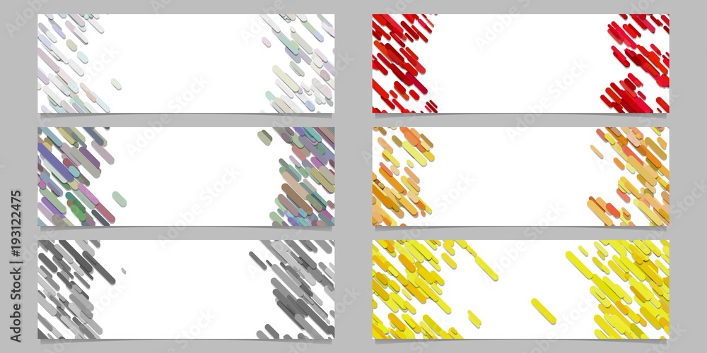 Poster Abstract diagonal rounded stripe pattern banner template design set - vector graphics