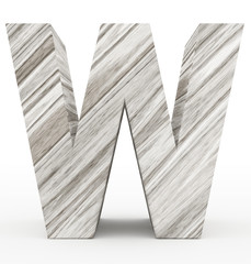 letter W 3d wooden isolated on white