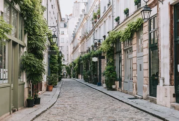 Abwaschbare Fototapete Zentraleuropa Gemütliche Straße in Paris, Frankreich