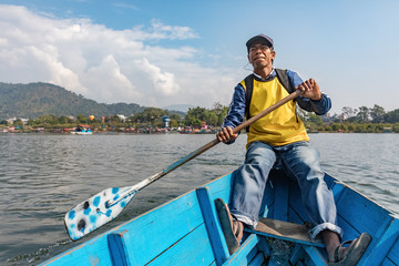 Crossing Lake Phewa, Pokhara, Nepal