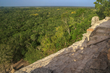 Fototapeta na wymiar View from the top of Nohoch Mul pyramid in Coba