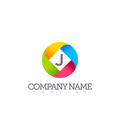 J LETTER MODERN LOGO TEMPLATE
