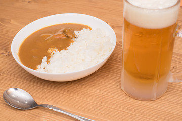 カレーライスとビール