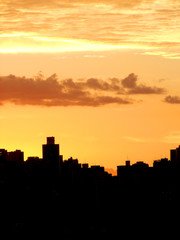 Obraz na płótnie Canvas Sunset silhouette of the cityscape