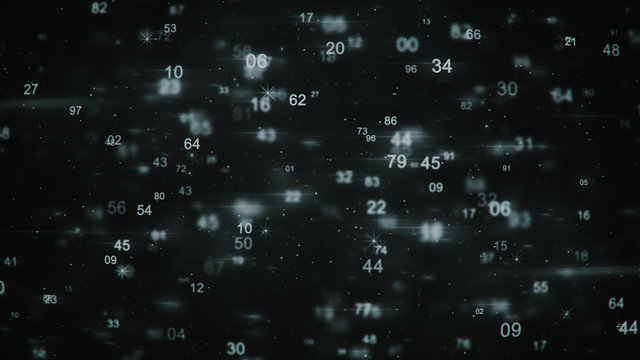 Random numbers abstract digital technology rendering