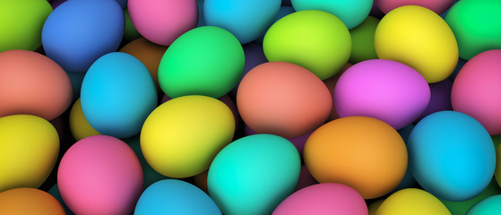 Easter Eggs Colorful Banner
