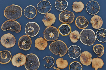 Dried fruits on dark background