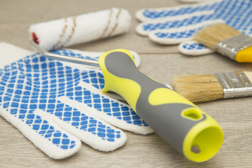 a set of tools for painting a house