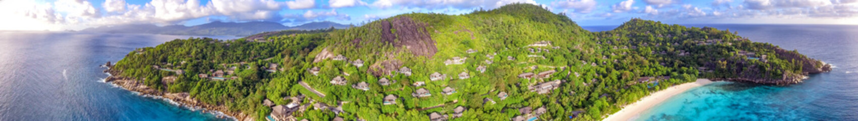Fototapeta na wymiar Mahe' panoramic view in Seychelles Archipelago