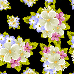 seamless pattern of flowers. For card designs, greeting cards, birthday invitations, wedding, Valentine's day, party, celebration.