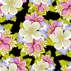 seamless pattern of flowers. For card designs, greeting cards, birthday invitations, wedding, Valentine's day, party, celebration.