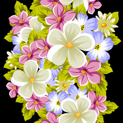 seamless pattern of flowers. For card designs, greeting cards, birthday invitations, wedding, Valentine's day, party, celebration.