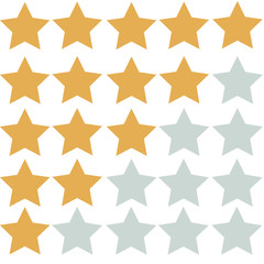 5 stars with a shadow in orange 5 of 5