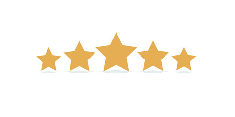 5 stars with a shadow in orange color