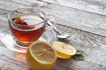 Tea in glass cup