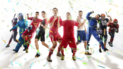 players of different sports isolated on white