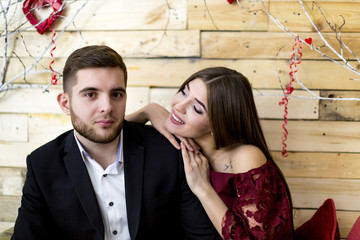 Naklejka premium Young couple in love