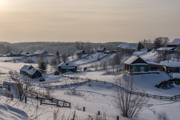 Village winter landscape