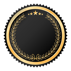 Golden luxury seal and label design with copy space