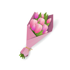 Pink tulips vector