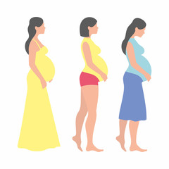 Fototapeta na wymiar Pregnant woman on white background