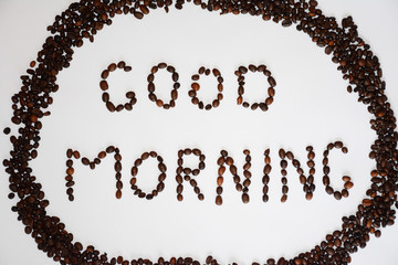 The inscription of coffee beans.