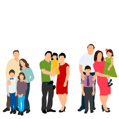 Fototapeta premium vector, isolated isometric people family, flat style