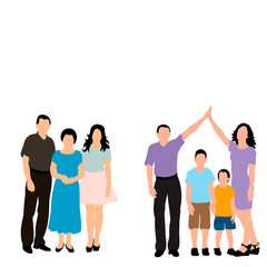 Fototapeta premium isometric people family, flat style