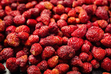 background from freshly harvested strawberries