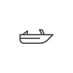 Roofless speed boat outline icon. linear style sign for mobile concept and web design. Pleasure boat simple line vector icon. Symbol, logo illustration. Pixel perfect vector graphics