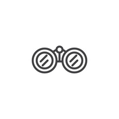 Binoculars outline icon. linear style sign for mobile concept and web design. Explore simple line vector icon. Symbol, logo illustration. Pixel perfect vector graphics