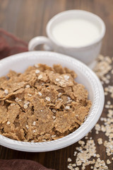 flakes in white bowl