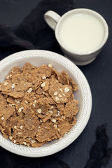 flakes in white bowl