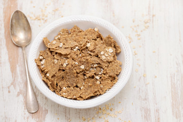 flakes in white bowl