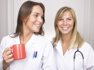 Doctors drinking coffee