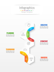 Infographic design elements for your business data with 5 options, parts, steps, timelines or processes. Vector Illustration.