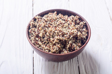 Healthy colorful cooked quinoa