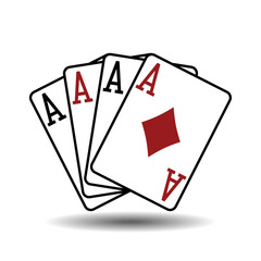 Four aces playing cards vector illustration