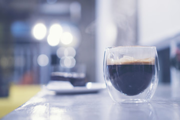 coffee espresso shot in coffee cafe