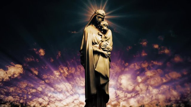 The Virgin Mary with baby Jesus (Loop).