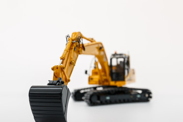 Excavator loader model on white background