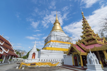 Fototapeta premium Pagoda at WAT PHRA KAEO DON TAO temple in Lampang Province, Thailand