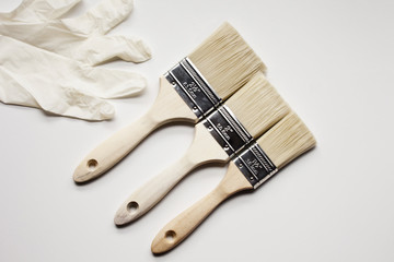 Clean Paint Brushes and latex Gloves